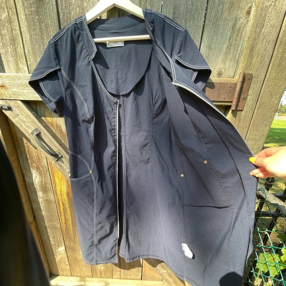 Blue Front Zip Up Dress - size large - Picture 8 of 9